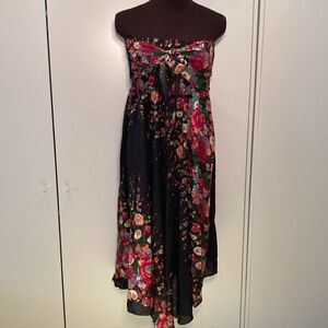 Bangkok Pants Multicolored Maxi Skirt dress Asymmetrical floral one size
